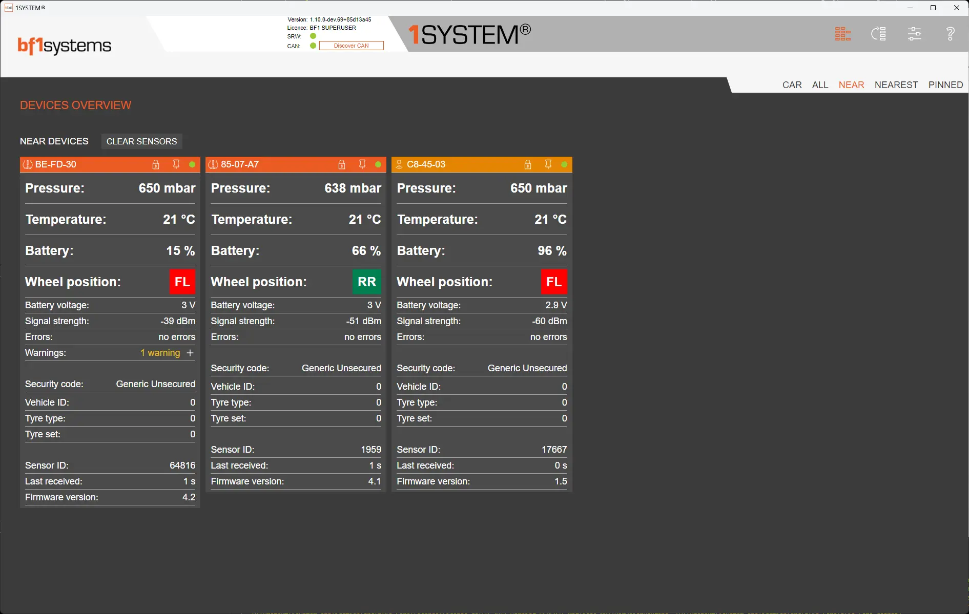 TPMS Support Tools für BF1Systems