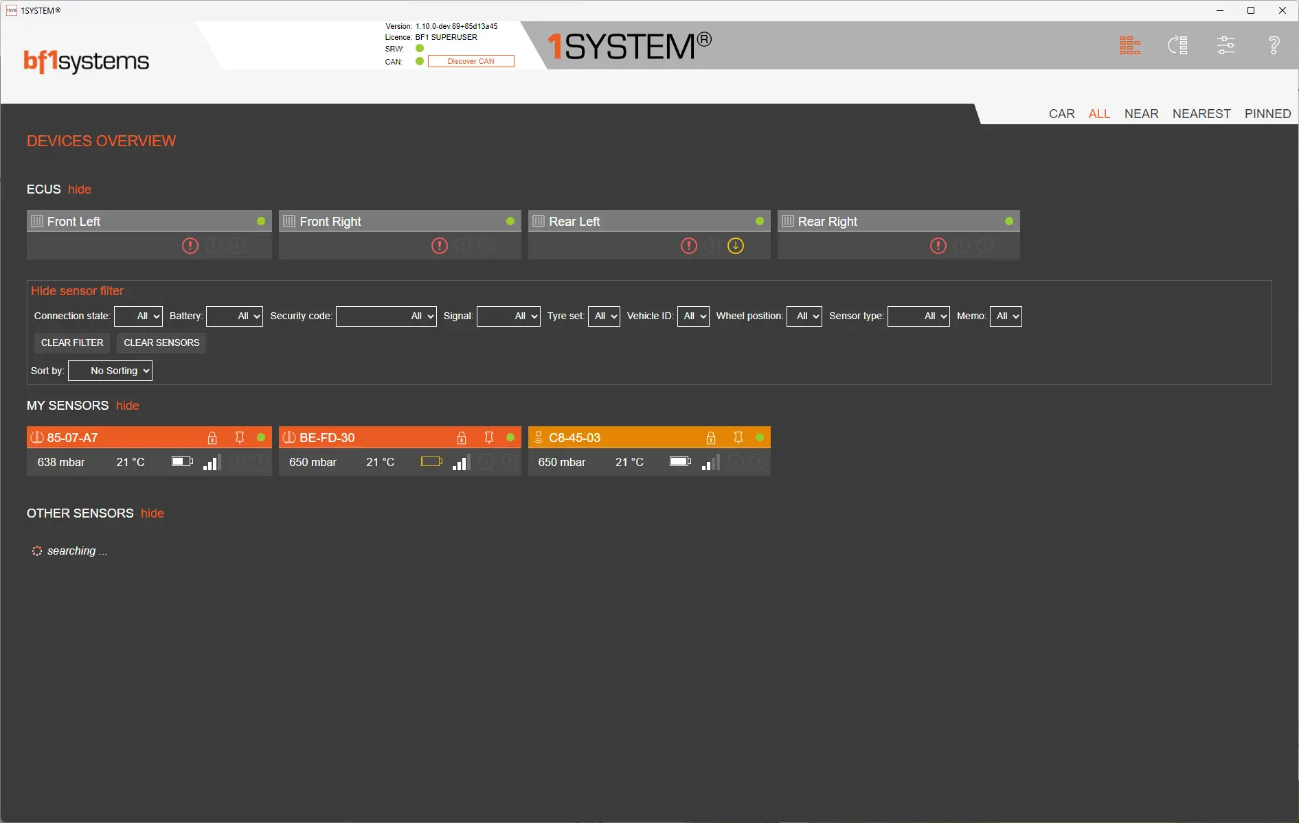 TPMS Support Tools für BF1Systems